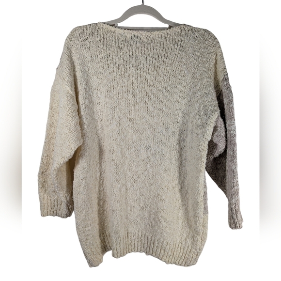 Vintage Bonnie & Bill by Holly Floral Appliqué Sequin Knit Sweater M Korea - Picture 7 of 16